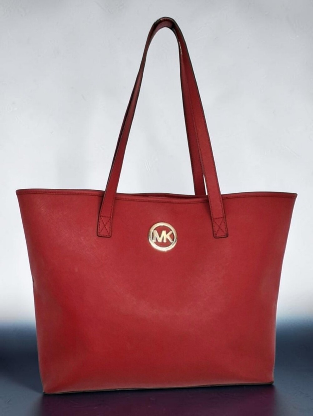 Michael Kors Jet Set Red Tote Bag Saffiano Leather